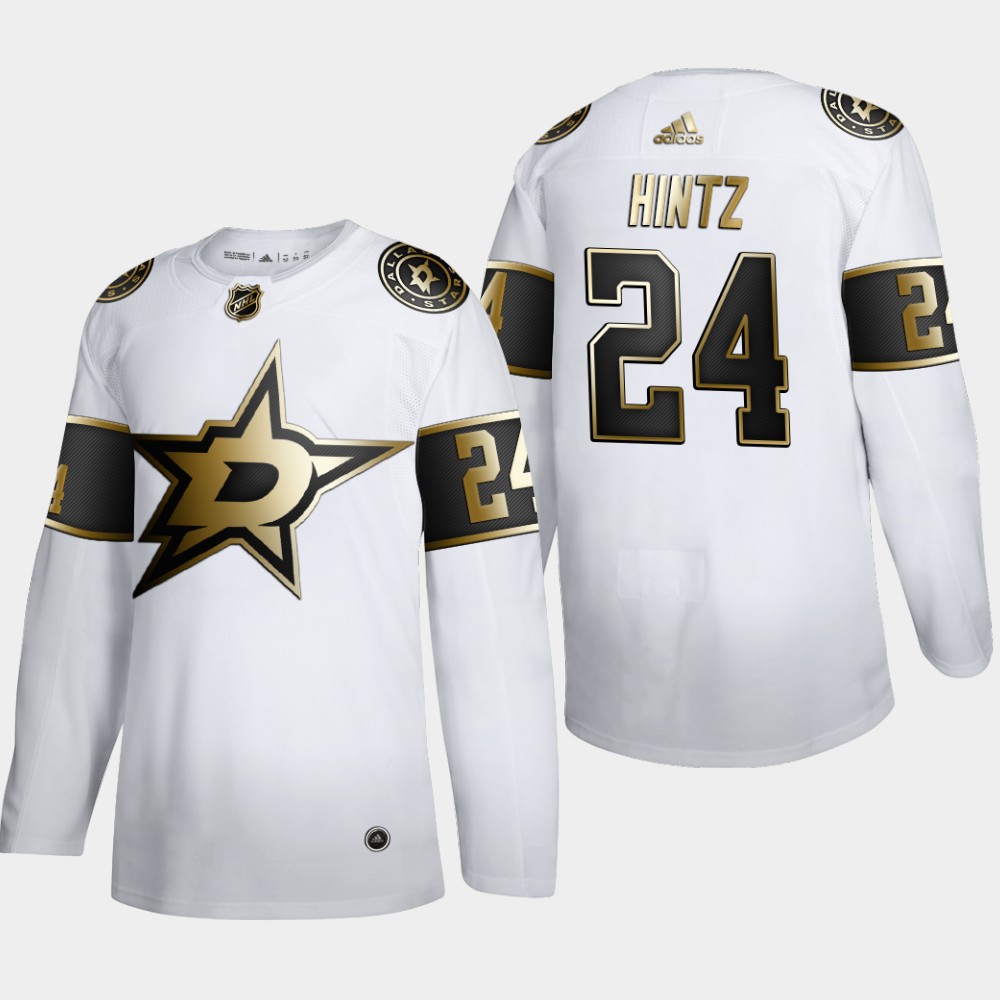 Dallas Stars #24 Roope Hintz Men Adidas White Golden Edition Limited Stitched NHL Jersey